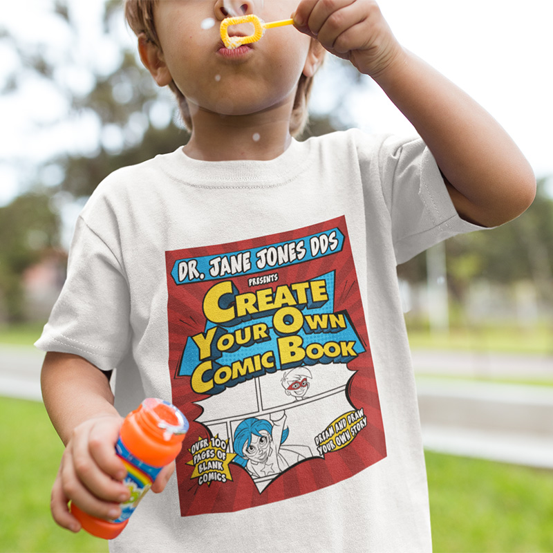 create a comic book t shirt